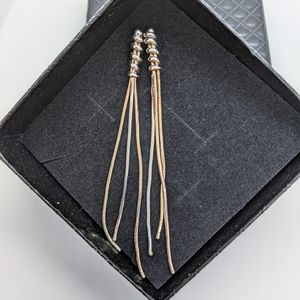 Sterling silver Tri-colour Dangling Earrings